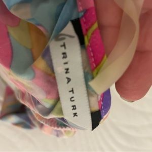 Trina Turk Swim Dress Cover Up Multicolor Pink Resort Wear Beach Cruise Small